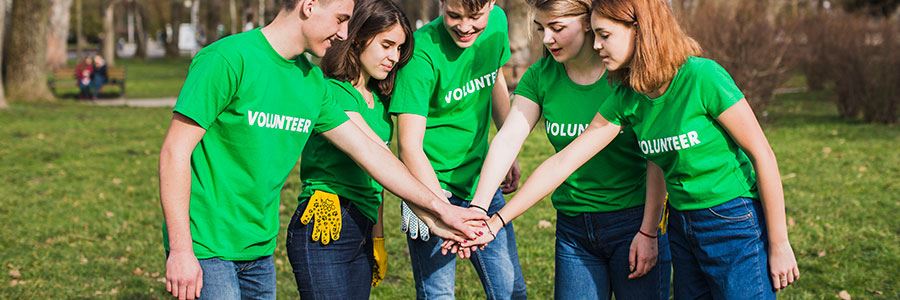 Volunteers in a park