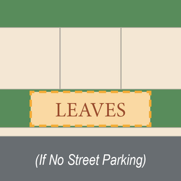 Leaf placement with sidewalk