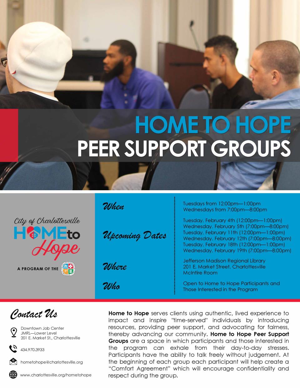 Home to Hope Peer Support Groups Flyer