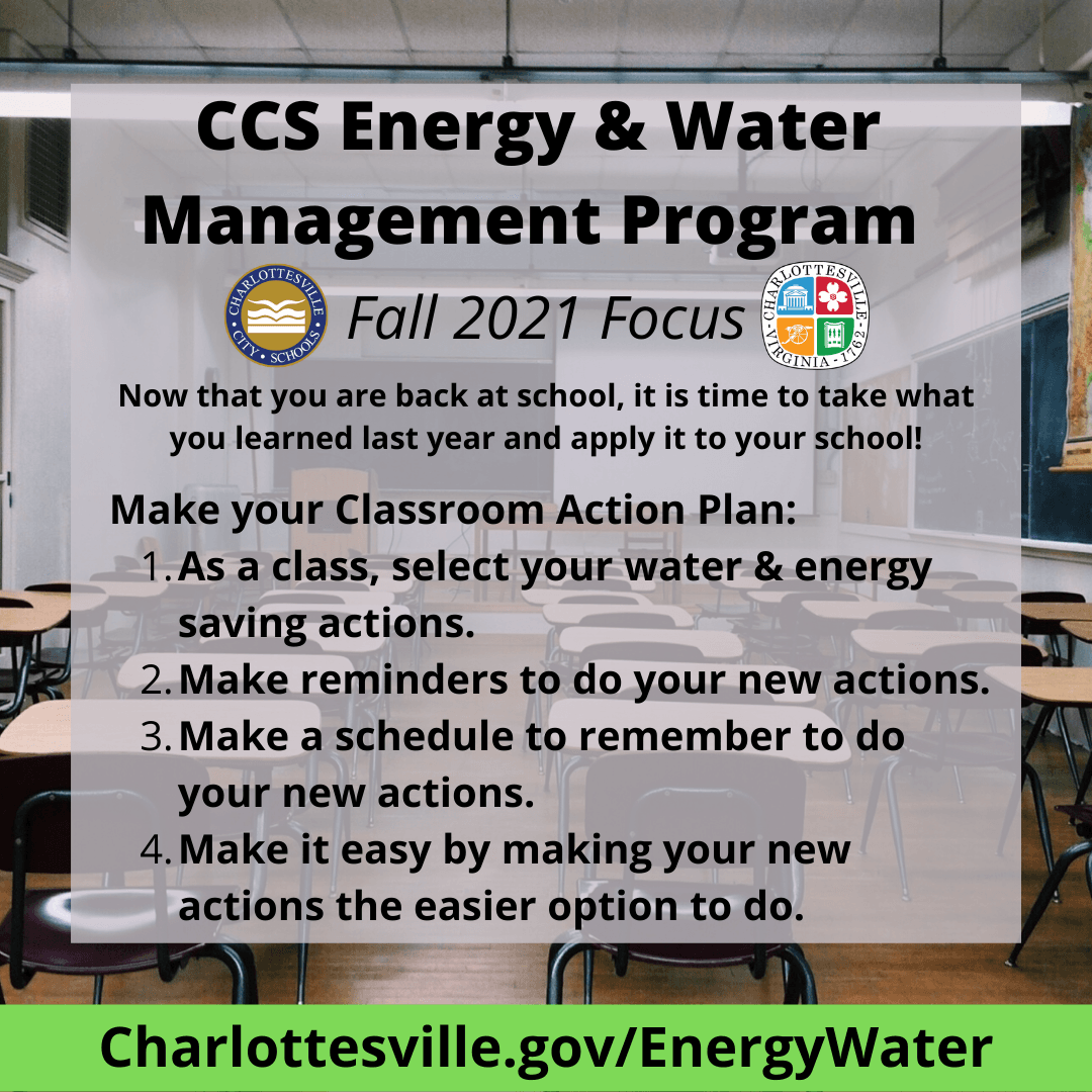 Charlottesville City School Energy and Water Management Program 2021 Fall Focus Action Plan