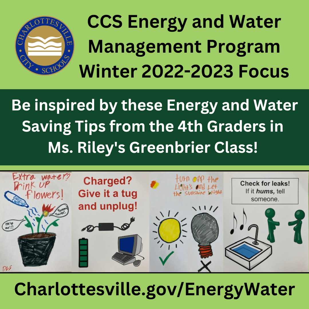 Charlottesville City School- Energy and Water Management Program- Winter 2022-2023 Example Tips